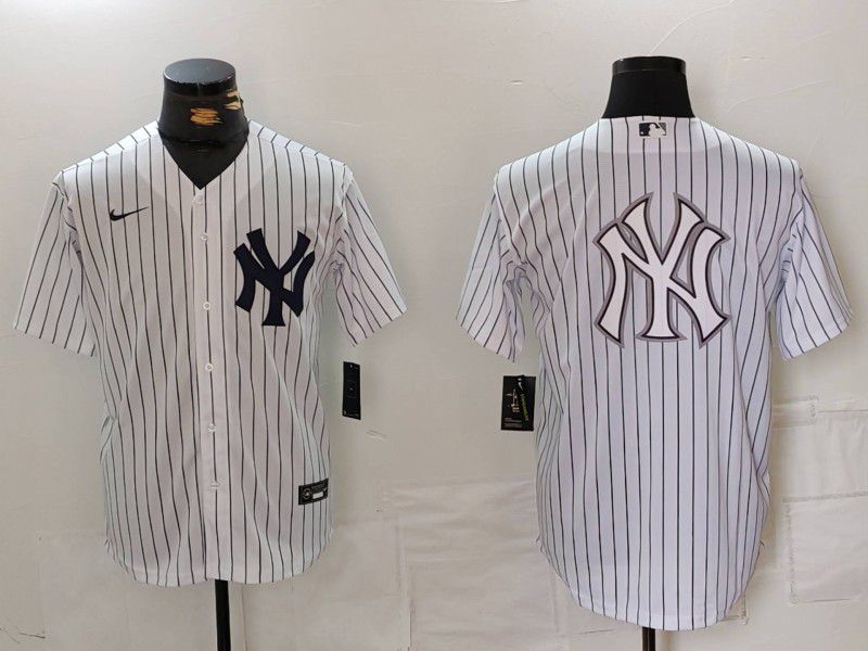 Men New York Yankees Blank White Stripe Game 2024 Nike MLB Jersey style 15->new york yankees->MLB Jersey